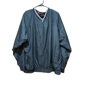 Harriton Windbreaker Jacket, Men's 2 XL, Long Sleeve V-Neck Black Golf Outdoors